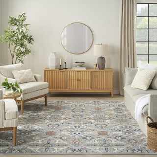Nourison Allur ALR03 Grey Area Rug Room Image Feature