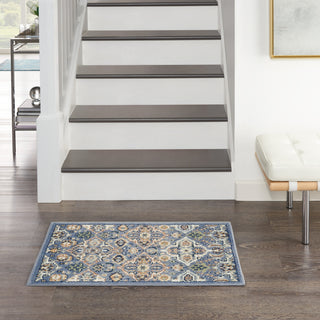 Nourison Allur ALR03 Light Blue Area Rug Corner Image