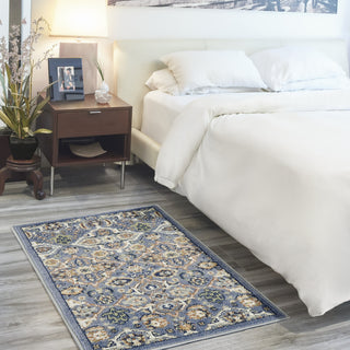 Nourison Allur ALR03 Light Blue Area Rug Corner Image