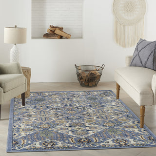Nourison Allur ALR03 Light Blue Area Rug Room Image Feature