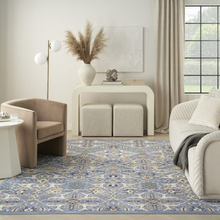 Nourison Allur ALR03 Light Blue Area Rug Room Image Feature