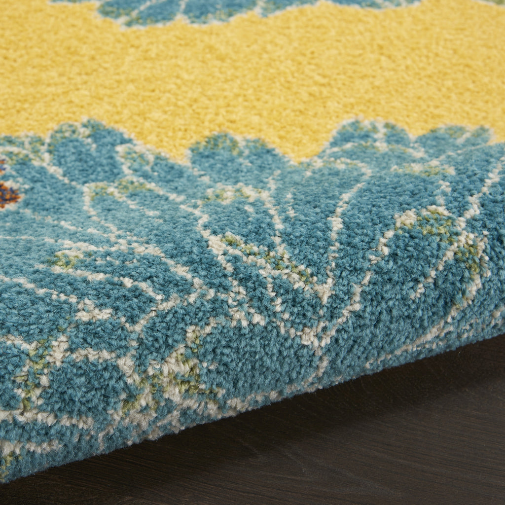 Nourison Allur ALR06 Yellow Multicolor Area Rug Corner Image