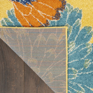 Nourison Allur ALR06 Yellow Multicolor Area Rug Corner Image