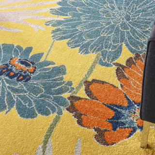 Nourison Allur ALR06 Yellow Multicolor Area Rug Corner Image