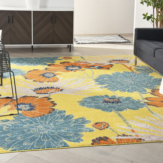 Nourison Allur ALR06 Yellow Multicolor Area Rug Corner Image