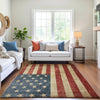 Dalyn Americana AM1 Red Machine Washable Area Rug Lifestyle Image Feature