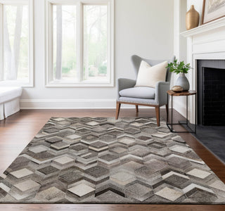 Piper Looms Mayfield Herringbone AMF100 Gray Machine Washable Area Rug Lifestyle Image Feature