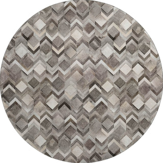 Piper Looms Mayfield Herringbone AMF100 Gray Machine Washable Area Rug Round Main Image