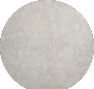 Piper Looms Mayfield Herringbone AMF100 Ivory Machine Washable Area Rug Round Main Image