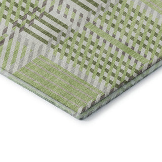 Piper Looms Mayfield Plaid AMF1000 Aloe Machine Washable Area Rug Corner Image