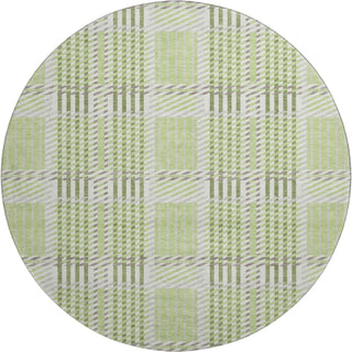 Piper Looms Mayfield Plaid AMF1000 Aloe Machine Washable Area Rug Round Main Image