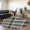 Piper Looms Mayfield Plaid AMF1000 Black Machine Washable Area Rug Round Lifestyle Image Feature