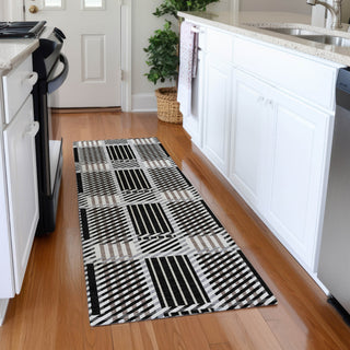 Piper Looms Mayfield Plaid AMF1000 Black Machine Washable Area Rug Runner Lifestyle Image Feature