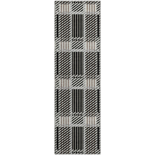 Piper Looms Mayfield Plaid AMF1000 Black Machine Washable Area Rug Runner Main Image