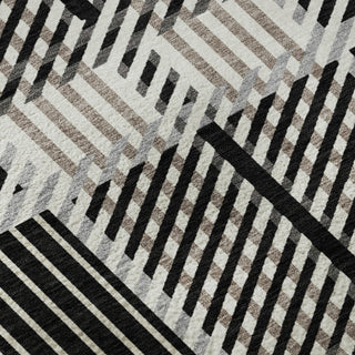 Piper Looms Mayfield Plaid AMF1000 Black Machine Washable Area Rug Swatch Image