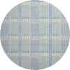 Piper Looms Mayfield Plaid AMF1000 Denim Machine Washable Area Rug Round Main Image