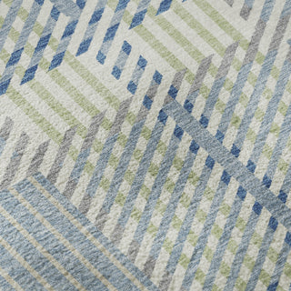Piper Looms Mayfield Plaid AMF1000 Denim Machine Washable Area Rug Swatch Image