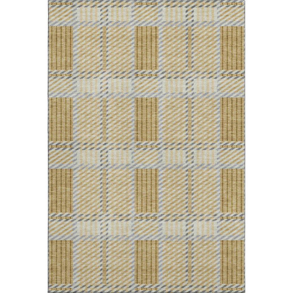 Piper Looms Mayfield Plaid AMF1000 Gold Machine Washable Area Rug main image