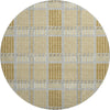 Piper Looms Mayfield Plaid AMF1000 Gold Machine Washable Area Rug Round Main Image