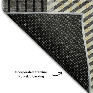 Piper Looms Mayfield Plaid AMF1000 Gray Machine Washable Area Rug Backing Image