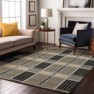 Piper Looms Mayfield Plaid AMF1000 Gray Machine Washable Area Rug Lifestyle Image Feature