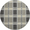 Piper Looms Mayfield Plaid AMF1000 Gray Machine Washable Area Rug Round Main Image