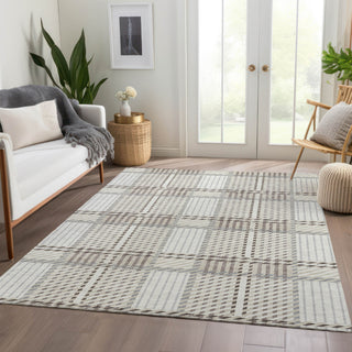 Piper Looms Mayfield Plaid AMF1000 Ivory Machine Washable Area Rug Lifestyle Image Feature