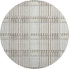 Piper Looms Mayfield Plaid AMF1000 Ivory Machine Washable Area Rug Round Main Image