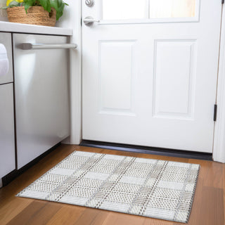 Piper Looms Mayfield Plaid AMF1000 Ivory Machine Washable Area Rug Scatter Lifestyle Image Feature