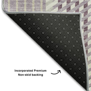Piper Looms Mayfield Plaid AMF1000 Lavender Machine Washable Area Rug Backing Image