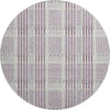 Piper Looms Mayfield Plaid AMF1000 Lavender Machine Washable Area Rug Round Main Image
