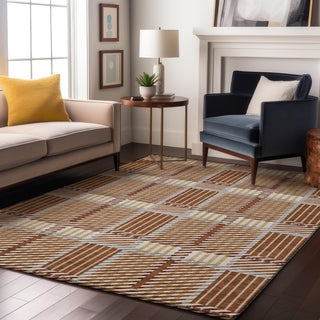 Piper Looms Mayfield Plaid AMF1000 Paprika Machine Washable Area Rug Lifestyle Image Feature