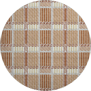 Piper Looms Mayfield Plaid AMF1000 Paprika Machine Washable Area Rug Round Main Image