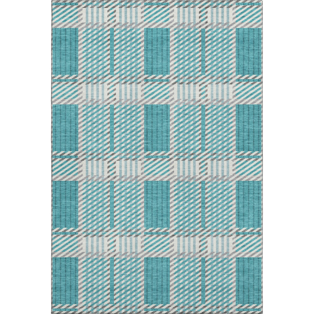 Piper Looms Mayfield Plaid AMF1000 Teal Machine Washable Area Rug main image