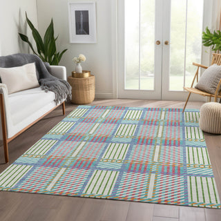 Piper Looms Mayfield Plaid AMF1000 White Machine Washable Area Rug Lifestyle Image Feature