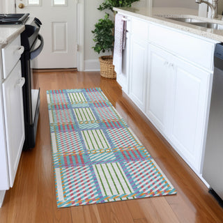 Piper Looms Mayfield Plaid AMF1000 White Machine Washable Area Rug Runner Lifestyle Image Feature