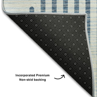 Piper Looms Mayfield Circles AMF1001 Blue Machine Washable Area Rug Backing Image