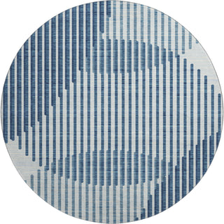 Piper Looms Mayfield Circles AMF1001 Blue Machine Washable Area Rug Round Main Image