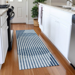 Piper Looms Mayfield Circles AMF1001 Blue Machine Washable Area Rug Runner Lifestyle Image Feature