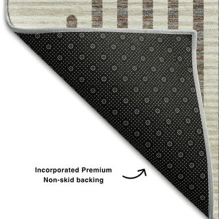 Piper Looms Mayfield Circles AMF1001 Brown Machine Washable Area Rug Backing Image