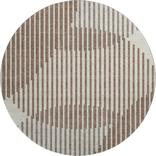 Piper Looms Mayfield Circles AMF1001 Brown Machine Washable Area Rug Round Main Image