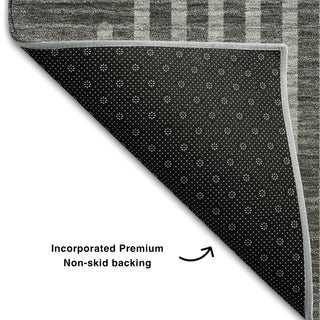 Piper Looms Mayfield Circles AMF1001 Charcoal Machine Washable Area Rug Backing Image
