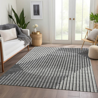 Piper Looms Mayfield Circles AMF1001 Charcoal Machine Washable Area Rug Lifestyle Image Feature