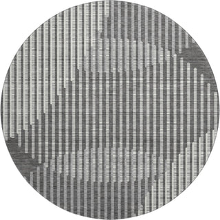 Piper Looms Mayfield Circles AMF1001 Charcoal Machine Washable Area Rug Round Main Image
