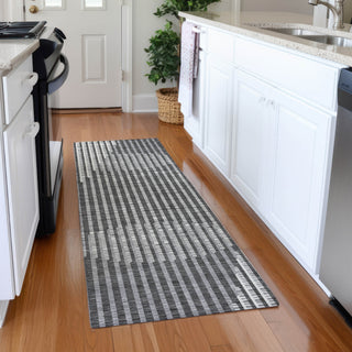 Piper Looms Mayfield Circles AMF1001 Charcoal Machine Washable Area Rug Runner Lifestyle Image Feature