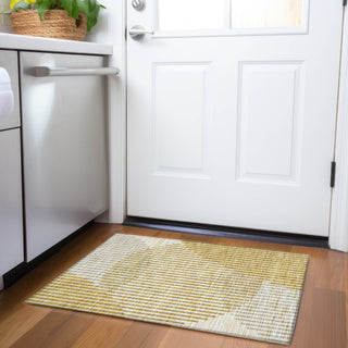 Piper Looms Mayfield Circles AMF1001 Gold Machine Washable Area Rug Scatter Lifestyle Image Feature