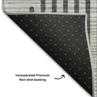 Piper Looms Mayfield Circles AMF1001 Gray Machine Washable Area Rug Backing Image