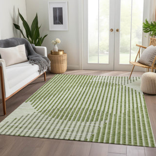 Piper Looms Mayfield Circles AMF1001 Green Machine Washable Area Rug Lifestyle Image Feature