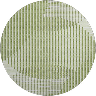 Piper Looms Mayfield Circles AMF1001 Green Machine Washable Area Rug Round Main Image