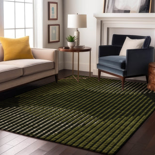 Piper Looms Mayfield Circles AMF1001 Olive Machine Washable Area Rug Lifestyle Image Feature